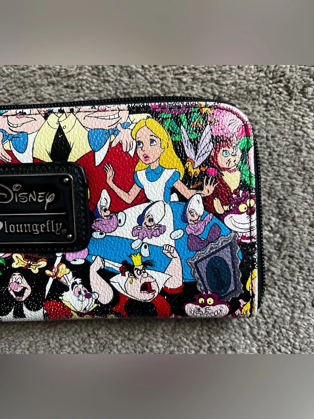 Disney Loungefly Retired Alice in Wonderland Character Print Zipper Wallet